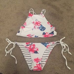 High neck reversible bikini set